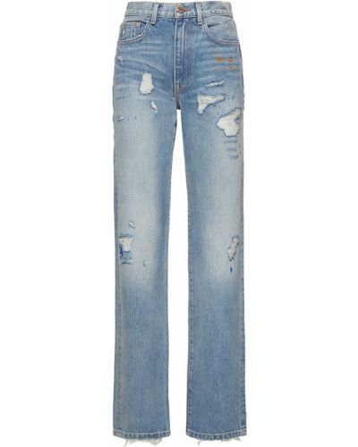Proste jeansy z wysoką talią bawełniane Brandon Maxwell