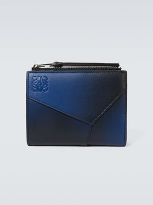 Δερμάτινος πορτοφόλι σε στενή γραμμή Loewe μπλε
