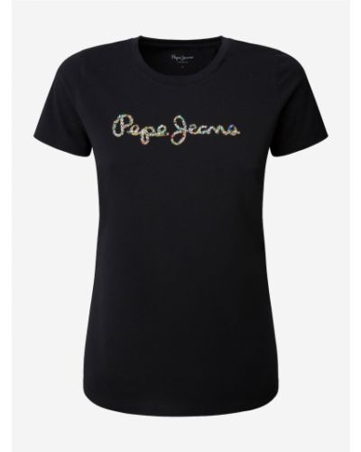 Джинсова футболка Pepe Jeans, чорна