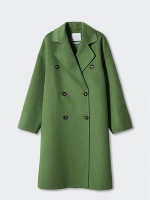 Oversized vlněný zimní kabát Mango zelený