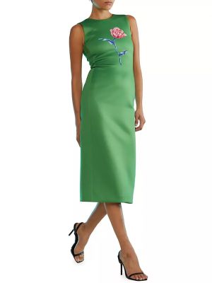 Платье миди без рукавов Cynthia Rowley зеленое