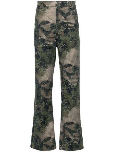 Straight jeans mit print mit camouflage-print Roberto Cavalli grün