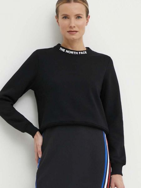 Бавовняний светр з аплікацією The North Face чорний