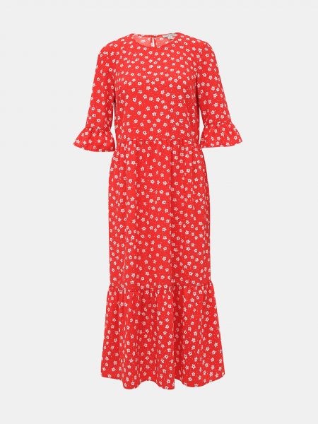 Midi haljina s cvjetnim printom Miss Selfridge crvena
