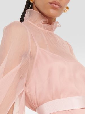 Μεταξωτή φόρεμα Max Mara ροζ