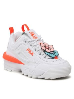 Sneakerși cu model floral Fila Disruptor alb