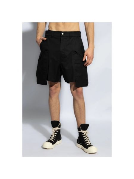 Pantalones cortos cargo de algodón Rick Owens negro