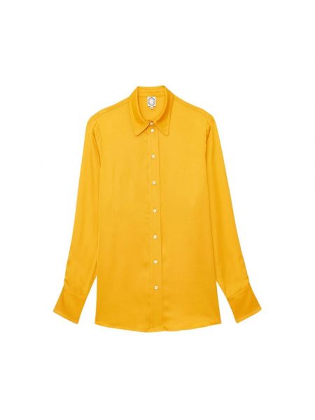Satynowa koszula Ines De La Fressange Paris żółta