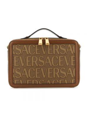 Haftowana torebka Versace brązowa