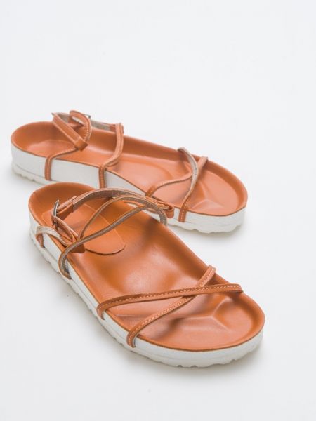 Kožené sandále Luvishoes oranžová