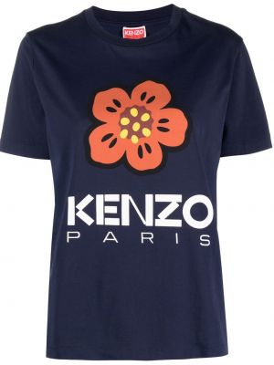Тениска с принт Kenzo синьо