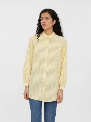 Oversized pruhovaná košeľa Vero Moda žltá
