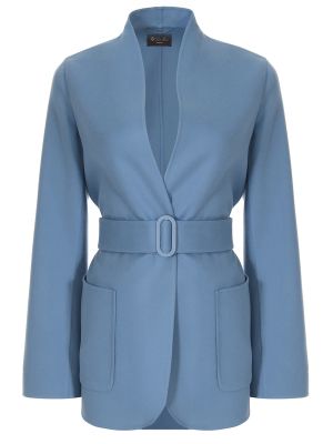 Кашемировое пальто Loro Piana голубое