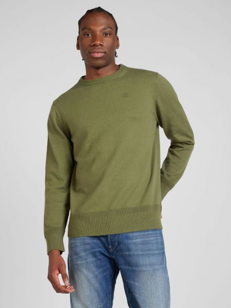 Със звездички пуловер G-star Raw зелено