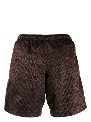 Shorts à imprimé Moschino marron