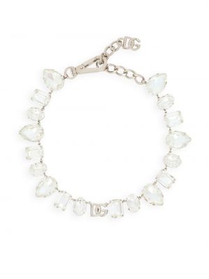 Ogrlica s kristali Dolce & Gabbana srebrna