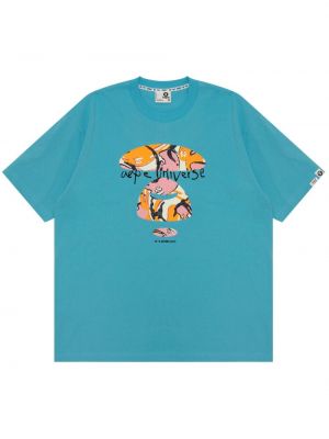 Koszulka bawełniana z nadrukiem Aape By A Bathing Ape niebieska