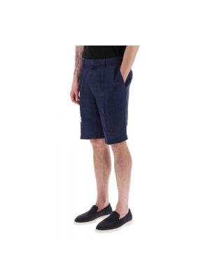 Pantalones cortos de lino Ermenegildo Zegna azul