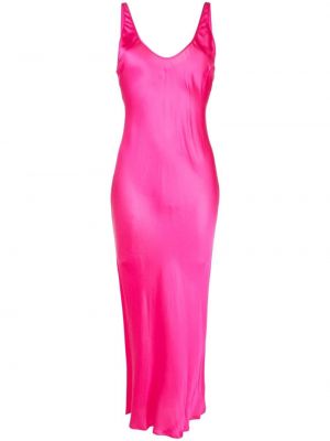 Saténové koktejlové šaty L'agence - růžová