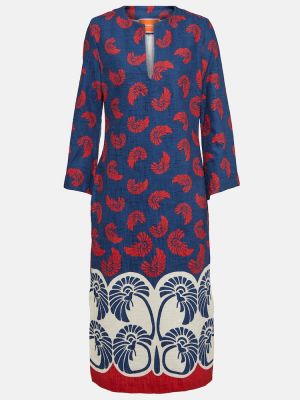 Βαμβακερή μίντι φόρεμα με σχέδιο La Doublej μπλε
