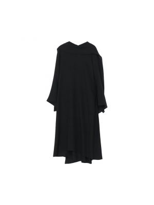 Черное длинное платье Yohji Yamamoto