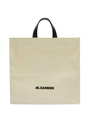 Shopper handtasche aus baumwoll mit print Jil Sander