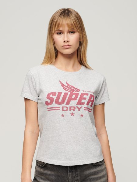 Camiseta con estampado Superdry gris