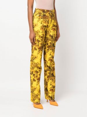 Proste jeansy w kwiatki Kwaidan Editions żółte