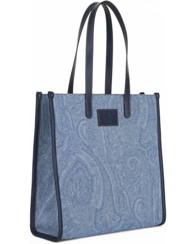 Памучни шопинг чанта с принт с пейсли десен Etro