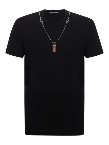 Хлопковая футболка Dolce & Gabbana черная