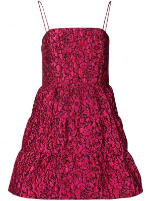 Коктейлна рокля на цветя с принт Alice + Olivia розово