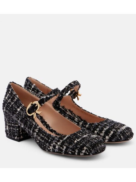 Tweed mary jane pumpák Gianvito Rossi fekete