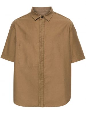Bavlnená košeľa Sacai hnedá