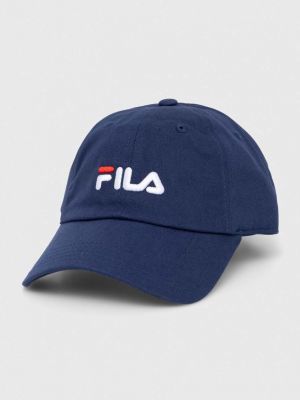 Синяя хлопковая кепка с аппликацией Fila