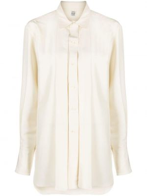 Chemise en soie avec manches longues Toteme beige