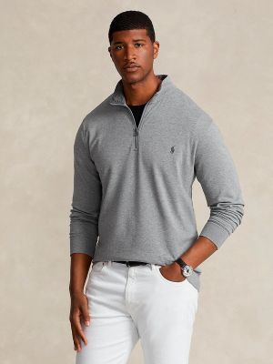 Jersey cuello alto con cremallera con cuello alto de tela jersey Polo Ralph Lauren gris