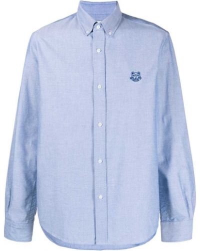 Camisa con bordado con rayas de tigre Kenzo azul