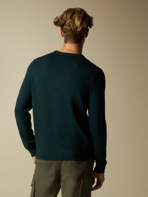 Трикотажный кашемировый свитер с круглым вырезом J. Hart & Bros зеленый