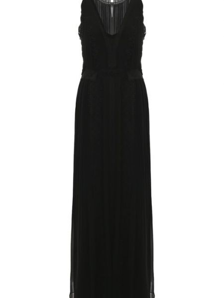 Черное шелковое платье Alberta Ferretti