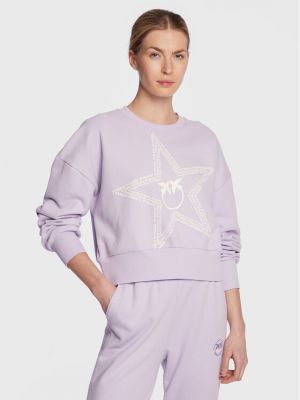 Relaxed fit sportinis džemperis Pinko violetinė