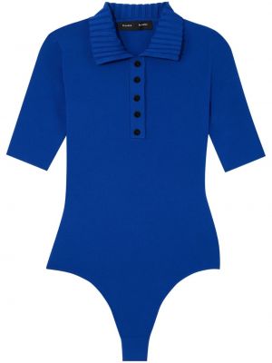 Body en tricot avec manches courtes Proenza Schouler bleu