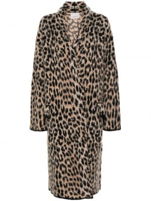 Manteau de fourrure à imprimé à imprimé léopard Laneus