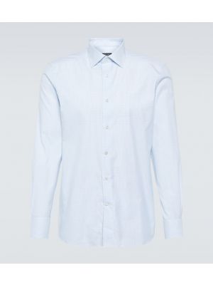 Bavlnená košeľa Zegna modrá