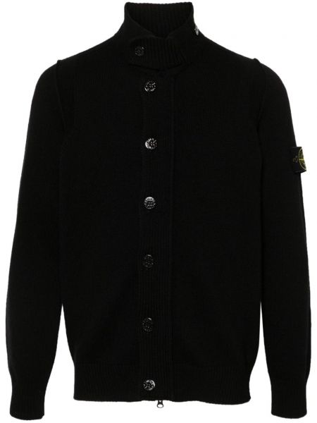 Striktrøje med knapper Stone Island sort