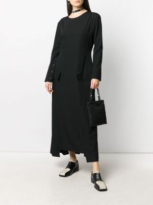 Vestido largo con botones Yohji Yamamoto negro