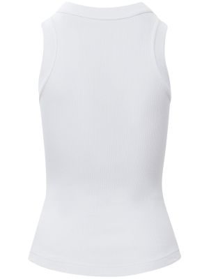 Top sin mangas de tela jersey Brandon Maxwell blanco
