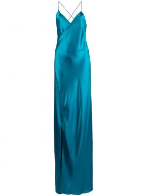 Hedvábné večerní šaty Michelle Mason modré