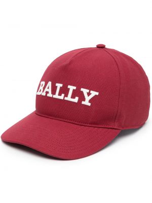 Cappello con visiera ricamato Bally rosso