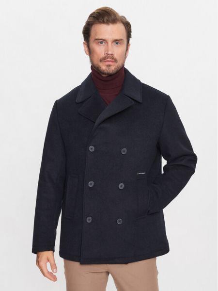 Cappotto invernale di lana Armani Exchange blu