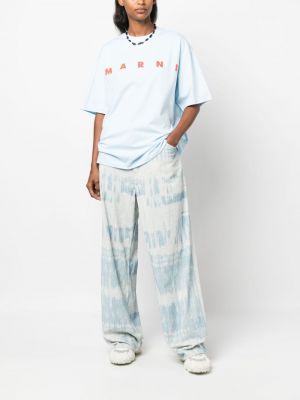 T-shirt aus baumwoll mit print Marni blau
